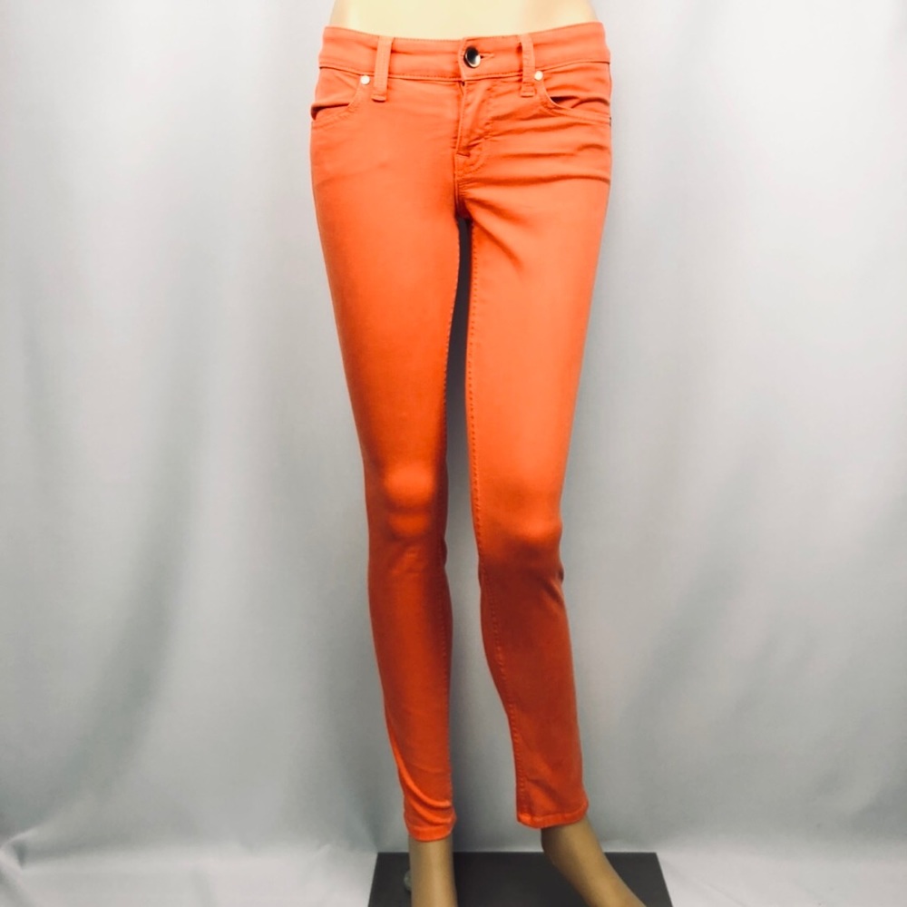 Anthropologie Level 99 Orange Skinny Jeans Size 25
